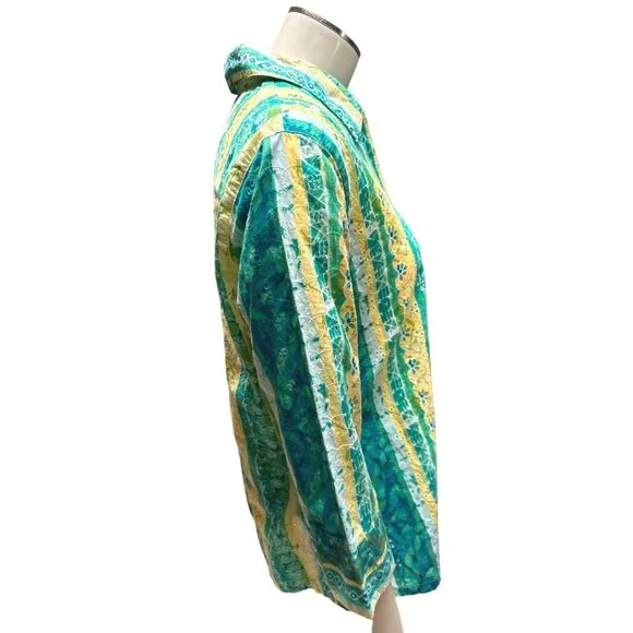 City Blues By Koret Womens Striped Button Up Shirt Size S All Cotton - Picture 4 of 10